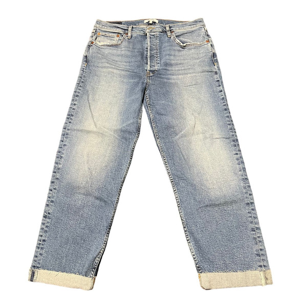 Re/Done 70s‎ Stove Pipe Jeans Button Fly Indigo Storm Size 31 - Picture 1 of 10